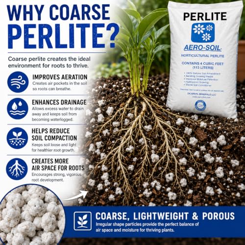 AeroSoil Perlite Premium Horticultural Grade Soil Additive Drainage and Growth - Coarse 4 Cubic Foot 3 Pack - color: 3 PACK