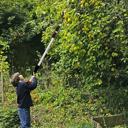 GATTLELIC 4.6-10 Ft Extendable Tree Pruner with Long Reach Pole Saw, Tree Trimmers Long Handle Pruner Cutting up to 1" Diameter, Telescoping Fruit Picker Pole for Tree Branch