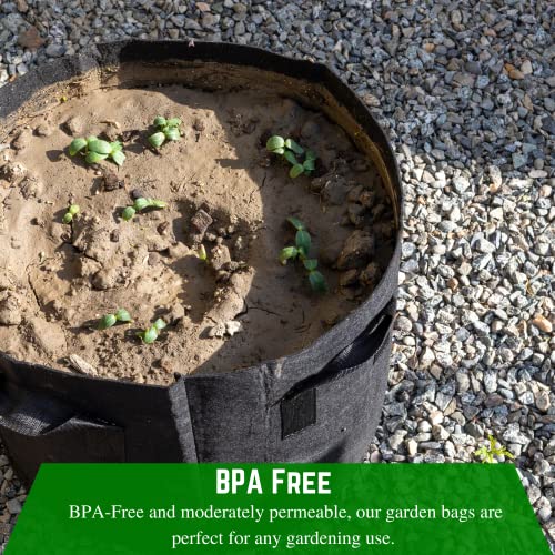 Farm Plastic Supply - 7 Gallon Fabric Grow Bags - (10 Pack) - Nonwoven Fabric Pots with Handles, Grow Bag, Plant Grow Bags, Garden Bag, for Farming, Gardening, Agriculture - size: 7 Gallon - 10 Pack