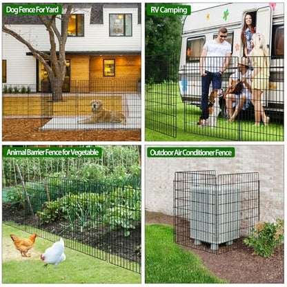 15 Panels Garden Fencing Animal Barrier with Lock, 40 in(H) X 36 ft(L) Dog Fence Outdoor for Yard Rustproof No Dig Decorative Tall Garden Fence Metal Wire Panel Border Rabbit Ground Stakes Fencing - size: 40in(H) X 36Ft(L)