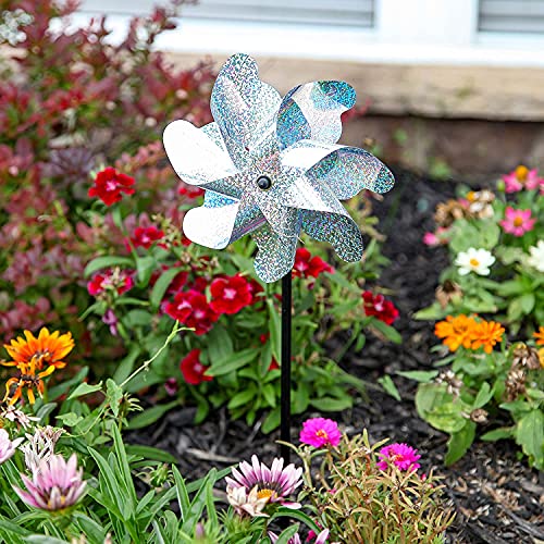 Tapix Bird Blinder Pinwheels (20 Pack) 15 inch Pinwheel Bird Deterrent, Holographic Pin Wheels for Yard and Garden, Garden Spinners - size: 20 Pack