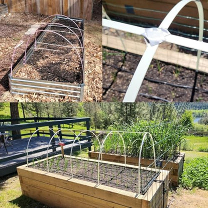 Greenhouse Hoops 120pcs, Sunwuk Garden Hoops for 1-3.5ft Wide Raised Bed, 30 Sets of 5.6ft Long Super Bendable Fiberglass Support Hoops Frame, Mini Greenhouse Flat for Row Cover (S Size) - style: 120pcs