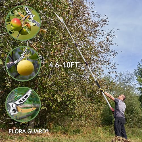 FLORA GUARD Telescoping Tree Pruner 4.6-10 FT with Pole Saw