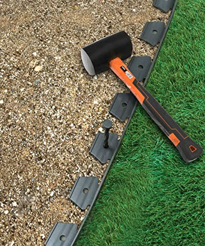 50 Pack of 8-inch Plastic Landscape Edging Spikes are Perfect for anchoring Weed barriers, Paver Edging, Artificial Turf, Grass Pathways, and More. - color: Black-50pcs