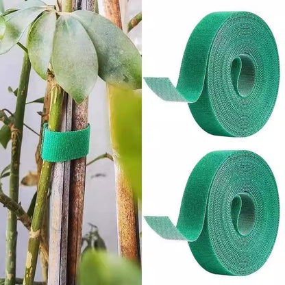 2 Rolls Reusable Nylon Plant Ties Loop Hook Garden Support Tape, (Black) - color: Black
