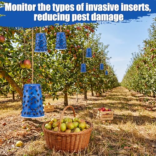 Sticky Coating Insect Trap, 8 Oz with Brush,Deer Fly Trap Kit - color: Blue Cup