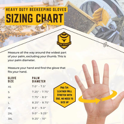 Sting Stopper Heavy Duty Beekeeping Gloves, White, X-Small - color: White, size: X-Small