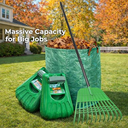 Gardzen 67" Adjustable Long Handle Rake with Large Leaf Scoops - style: Scoops & Rake Set