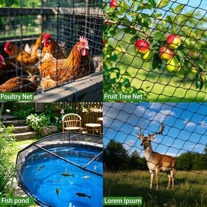 30 x 50 FT Bird Netting for Garden, 1" Square Mesh Size Heavy Duty Nylon Chicken Coop Netting for Blueberry Bushes, Fruit Trees and Vegetable Against Birds, Deer, Squirrels (30X50FT) - size: 30X50FT