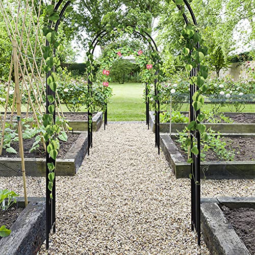 S AFSTAR Metal Garden Arch, 7.2ft/86 Outdoor Arbor for Various Climbing Plant Flower, Arch Trellis for Wedding Garden Bridal Party Festival Decoration, Easy-to-Assemble