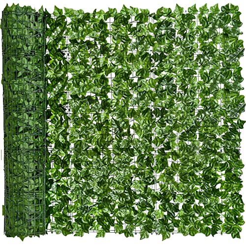 DearHouse Artificial Ivy Privacy Fence Wall Screen, 59x137.8inch Artificial Hedges Fence and Faux Ivy Vine Leaf Decoration for Outdoor Garden Decor - size: 137.8x59inch