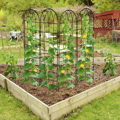 DoCred 4 Pack Garden Trellis for Climbing Plants, 71 Inch Metal Trellis - color: Black, size: 71''H x 20''W/4 Pack