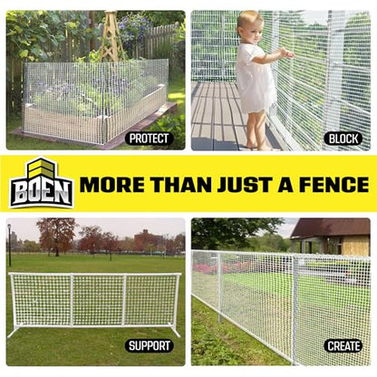 Plastic Garden Fence 4'x100' White, Mesh Roll for Dog Deer Rabbit Barrier - color: White, size: 4' x 100'