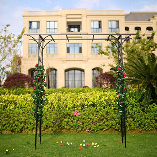 1. GO Steel Garden Arch, 6'9'' High x 4'11'' Wide, Garden Arbor for Various Climbing Plant, Outdoor Garden Lawn Backyard