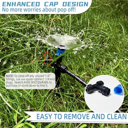 10PCS Push-to-Connect Drip Irrigation Emitters for 1/4 inch Irrigation Tubing, Two-Way Connection Adjustable Vortex Drip Emitters with Stake, Irrigation Dripper Sprinklers for Drip Irrigation System - size: 10PCS Two-Way Drip Irrigation Vortex Emitters