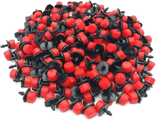 1/4 Inch Adjustable Drip Irrigation Parts, Irrigation Drippers Sprinklers for Drip Irrigation System (100)