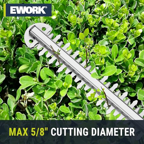 EWORK 20V 22" Cordless Hedge Trimmer with Battery and Fast Charger - color: Green, size: 1 x 2.0Ah Battery