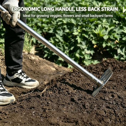BARAYSTUS Garden Hoe Heavy Duty, Adjustable Long Handle Weeding Tool - size: Large Head: 4.1" W x 8.5" H