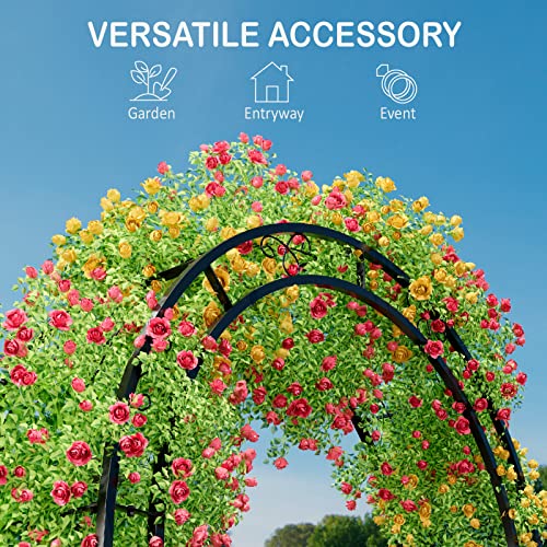 Arbuxzuy 7ft Metal Garden Arch Trellis for Climbing Plants