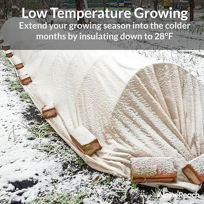 AlpineReach Plant Covers Frost & Sun Protection 10 x 50 ft - Thick 1.2 oz/yd² Freeze Blanket to Low 28 °F Temperatures Floating Row, Garden Fabric Material, Protect in Winter Cold, Gardening Down - size: 10ft x 50ft