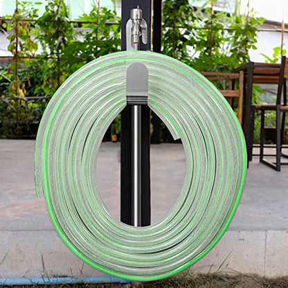 Garden Hose Hanger, Stainless Steel Wall Mount Water Hose Holder, Hanging Hose Storage Rack Hose Stand for Garden Hose, Ropes, Outside Yard (2 Pack, Silver) - color: Silver(2 pack)