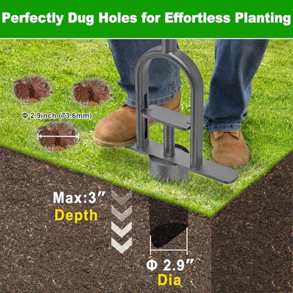 Long Handled Bulb Planter Tool with Rubber Grip - color: 2.9'' wide hole