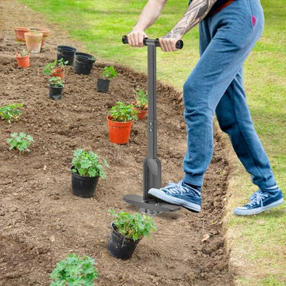 Dolibest Bulb Planter Tool w/Soft Grip, Grass Plugger Tool w/Stainless Steel Sharp Serrations, Depth Adjust Pre-Assembled Sod Plugger w/Centre Auto Dump Design for Lawn Planting Bulbs and Grass Repair - color: Black B- 3-6'' depth adjustable