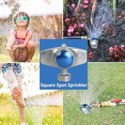 360 Degree Metal Spot Sprinkler 2 Pack, Outdoor Garden Watering Sprinklers for Yard Small Areas Lawn with Gentle Water Flow, Coverage Up to 30FT - color: Blue