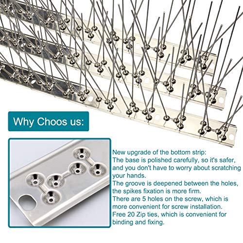 Bird Spikes, 11 Feet, Stainless Steel, 10pcs - size: 10.8Feet(10pcs)