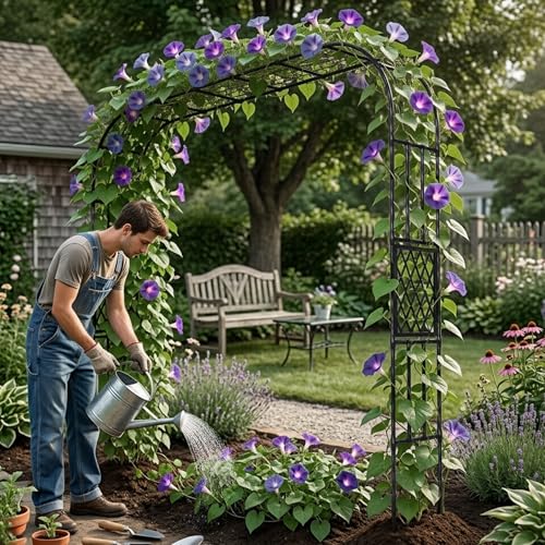 Heavy Duty Garden Arch Trellis,98.4 x98.4 in, with Lattice - size: 98.4 x 98.4 x 15.4 Inch