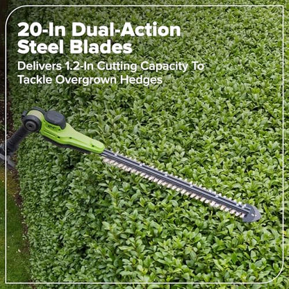 Greenworks 24V 8 in Pole Saw/Pole Hedge Kit, 3.0 Ah Battery and Charger - size: 8" Combo (3.0Ah), style: Telescopic Pole Saw