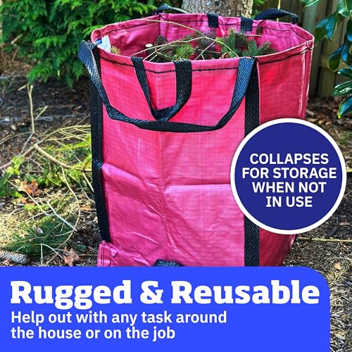 DURASACK Heavy Duty Home and Yard Bags, Red, 3 Pack - color: Red
