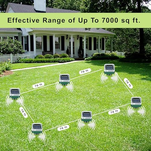 Mole Repellent Solar Powered, 10 Pack Gopher Repellent and Snake Repellent for Yard, Waterproof Ultrasonic Vibration Stakesfor Outdoor Lawn Garden to Get Rid of Moles, Voles, Groundhogs,Rodents