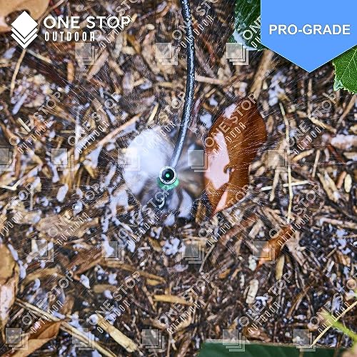 (25-Pack) - 1/4" Inch 360 Degree Drip Emitter On 6" Stake Sprayer Adjustable Flow 0-20 GPH, Fits 1/4 (4-6mm) Irrigation Tubing - Micro Bubbler Drippers for Drip Irrigation (25 Pack Dripper on Barb) - color: 25 Pack Dripper on Barb