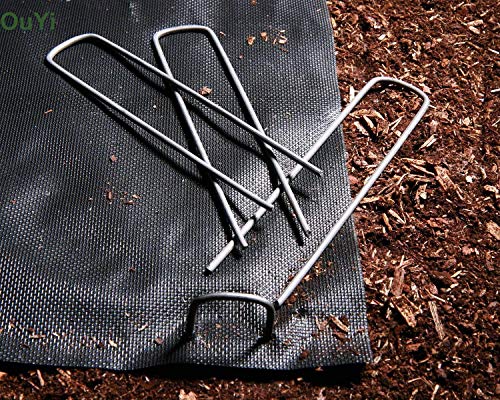 AAGUT Landscape Staples 6 Inch Black Anti-Rust Garden Stakes 11 Gauge - color: Black, size: 6'' x 100Pcs-11Ga