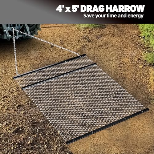 FAHKNS 4x5 ft Drag Harrow, Driveway Drag, Yard Drag for ATV/UTV