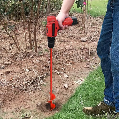 1.6"x16.5" Red Garden Auger Drill Bit for Planting, Post Hole Digger - color: Red, size: 1.6"x16.5"