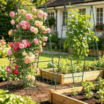 unho Metal Tall Garden Trellis for Climbing Plants Outdoor 2 Pack 82"x27" - size: 82x27inch（2pack）