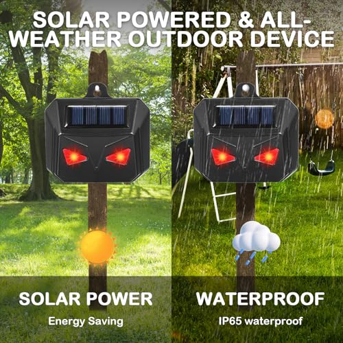 4 Pack Solar Predator Eye Lights for Yard,Red LED Deterrent for Raccoon