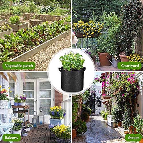 50 Pack 10 Gallon Grow Bags Bulk, Heavy Duty Thickened Fabric Pots Nonwoven Plant Bags with Handles, Breathable Plant Growing Containers Bags for Nursery Garden Fruit Vegetable Flower