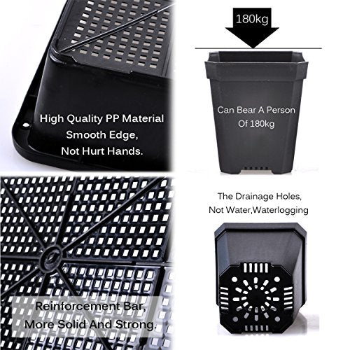 eZAKKA 14.6" x 11.8" Seed Starter Tray Kit with Dome, 20 Cells, Black - color: Black Pots