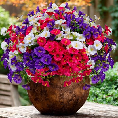 AXYLEX Artificial Morning Glory Outdoor, 16 Bundles Fake Flowers (Multi) - color: Multi16pcs - White+red Pink+purple