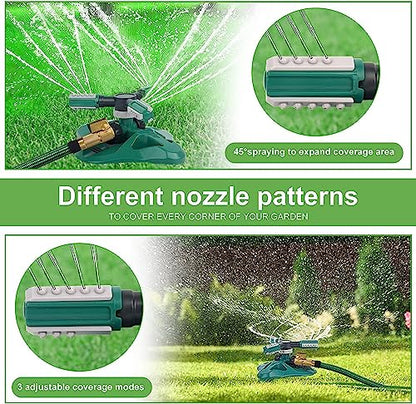 Garden Sprinkler,Upgrade Lawn Sprinklers Automatic 360 Degree Rotating Irrigation System, Garden Hose Sprinkler for Yard/Built in 36 Units Angle Spray Nozzles-1Pack(Green) - color: Green