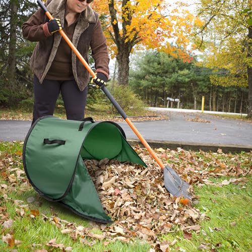 2Pcs Foldable Pop Up Leaf Collector, Miniature Leaves Pickup and Loader Bag - color: 2Pc-28'' x 20''