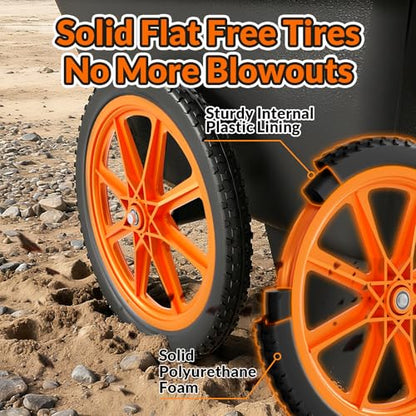 RONPOW 20" Flat Free Wheels Compatible with rubbermaid Wheelbarrows Tires - color: Orange
