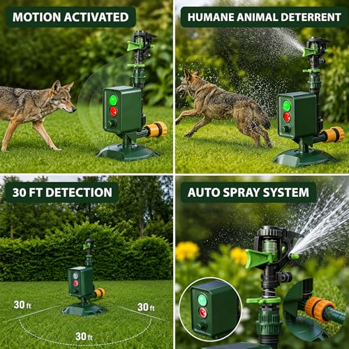 Solar Motion-Activated Animal Repellent Water Sprinkler
