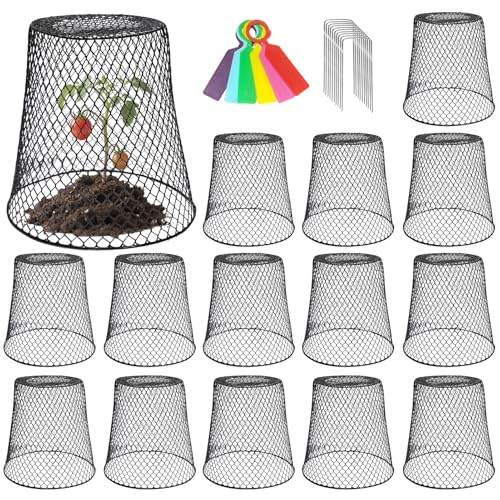 15 Sets of Chicken Wire Cloche Plant Covers Garden Netting, Heavy Duty Chicken Wire Plant Covers Protectors from Animals for Keeping Bunnies Chicken Squirrels Birds Other Out 9.13×9.13 in