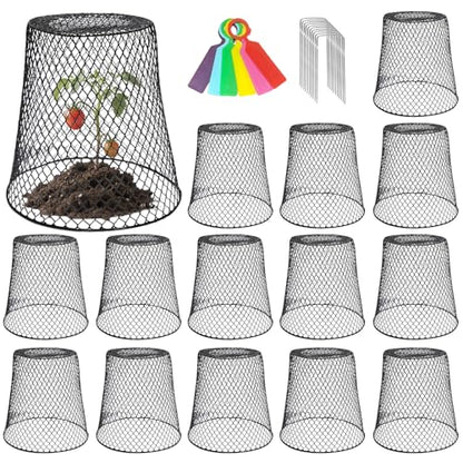 15 Sets of Chicken Wire Cloche Plant Covers Garden Netting, Heavy Duty Chicken Wire Plant Covers Protectors from Animals for Keeping Bunnies Chicken Squirrels Birds Other Out 9.13×9.13 in