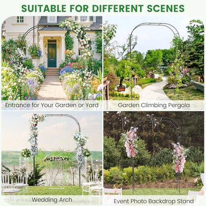 Giantex Garden Arch Trellis, 60''W x 95''H Metal Arbor for Climbing Plants - size: 60"W x 95"H