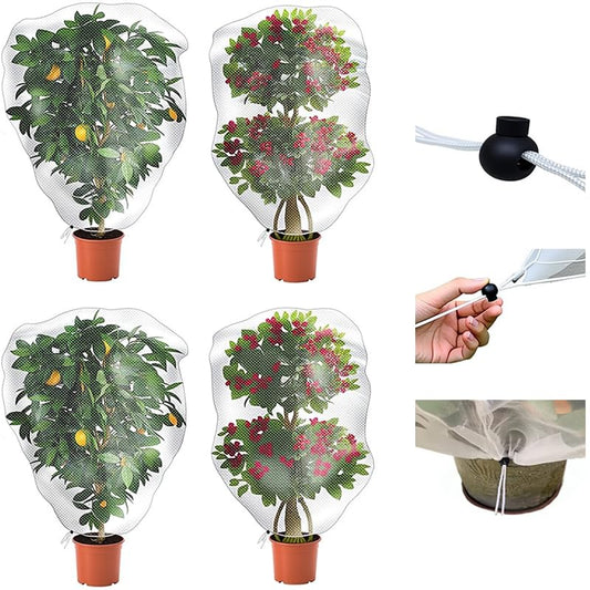 Bird Netting for Garden, Netting for Plant with Drawstring (2.6*3.3 Ft), Garden Netting Pest Barrier for Tomatoes, Citrus, Blueberry Bushes, Protect Fruits Vegetables Flowers from Insect Bird Eating
